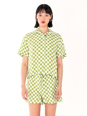 Emma Mulholland on Holiday (Holiday the Label) • Check Pyjama Set • Olive • XL